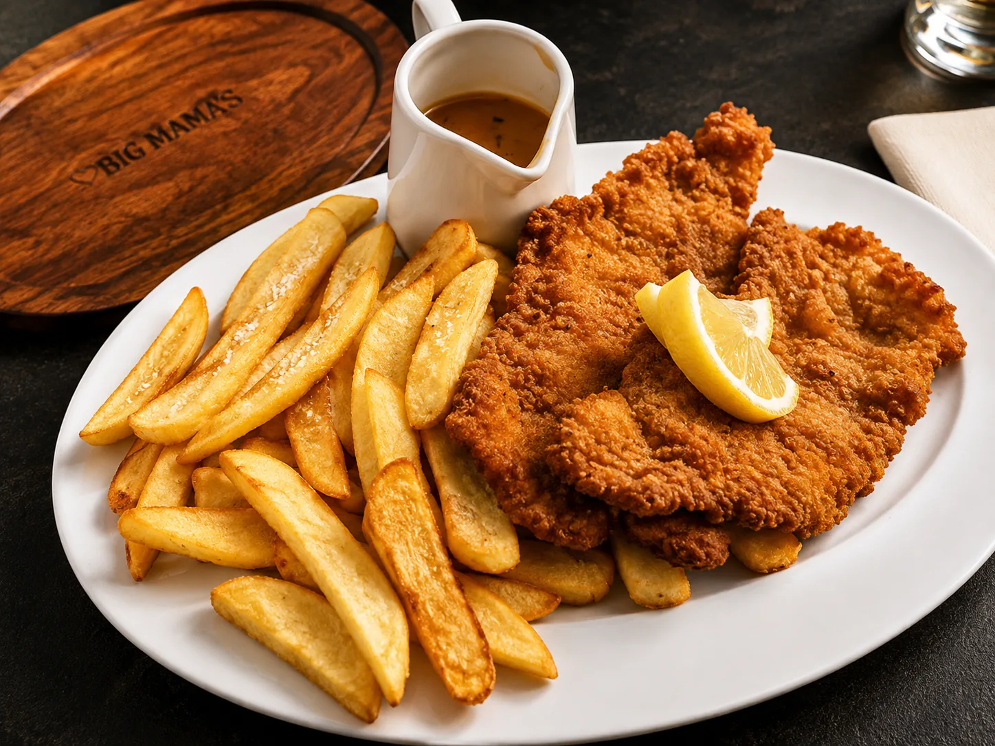 Hausgemachtes Schnitzel bei Big Mama's Restaurant Karlsruhe